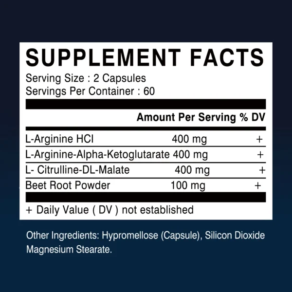 תוסף L-Arginine עם Citrulline וסלק – לשיפור זרימת הדם, סיבולת גופנית ובניית שריר. מתאים למתאמנים - Image 2