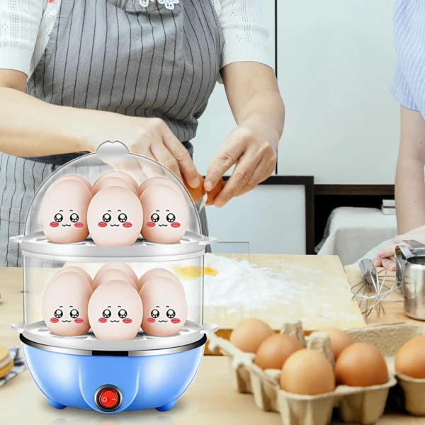 🍳 סיר קיטור חשמלי לביצים – שתי קומות, 14 ביצים, בישול מושלם בלי להתייבש - Image 2