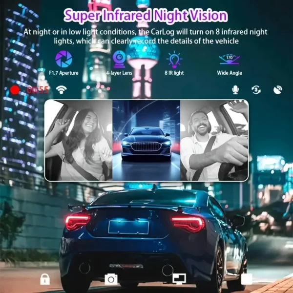 מצלמת הדרך האולטימטיבית 360° עם 4 ערוצים – מגן הבטיחות החכם שלך על הכביש וגם כשאתה חונה. - Image 3