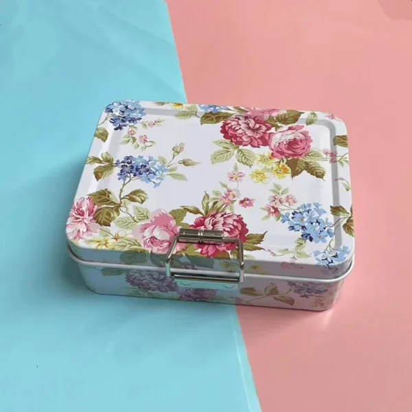 קופסת אחסון ממתכת בעיצוב וינטג' עם מכסה – לקאפקייקס, עוגיות, ממתקים או מתנה ייחודית - Image 17