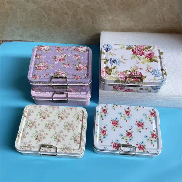קופסת אחסון ממתכת בעיצוב וינטג' עם מכסה – לקאפקייקס, עוגיות, ממתקים או מתנה ייחודית