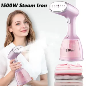 מגהץ קיטור ידני 1500W לבגדים – מכשיר אידוי נייד עם מיכל 330 מ"ל לבית ולנסיעות